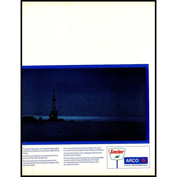 1970 Arco Atlantic Richfield 2 Page Vintage Print Ad Arctic Circle Oil Drilling - Picture 2 of 3